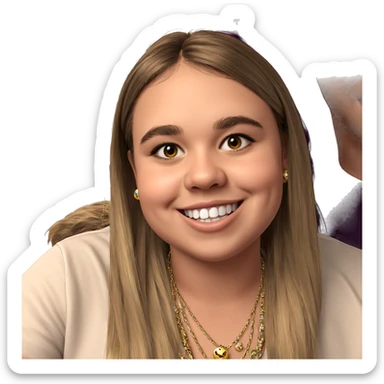 smiling boy with jewelry sticker