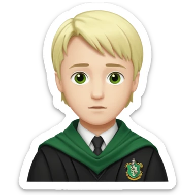 draco malfoy, hogwarts uniform,  green scarf sticker