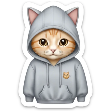 haz un gato con una sudadera emporio armani sticker