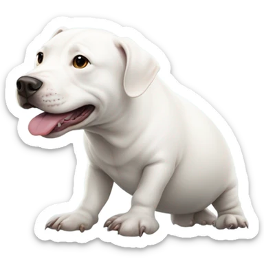 Beluga Whale with white pitbull on top of it  sticker