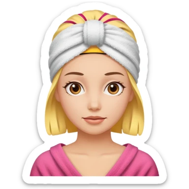 rosto de uma mulher com uma faixa de toalha na cabeça sticker