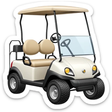 White golf cart with flat tire  sticker