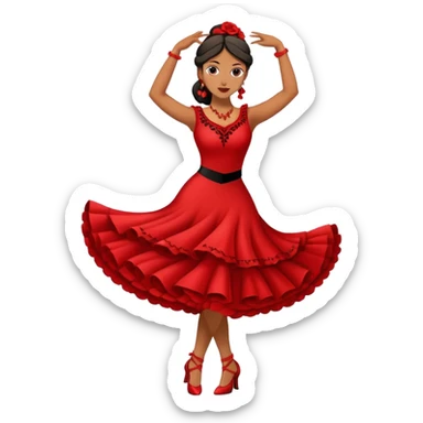 half woman flamenco dancer sticker