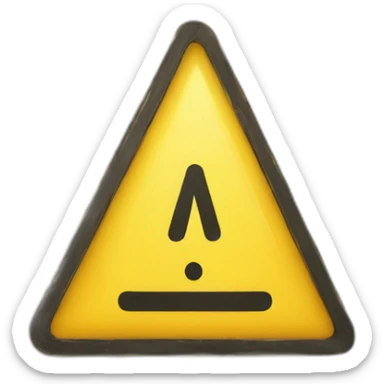 a yellow warning sign in a triangle form with an exclamation point sticker