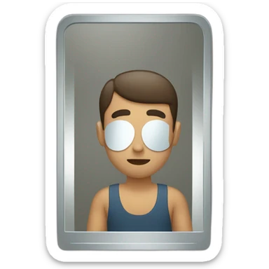 man lokking in mirror sticker