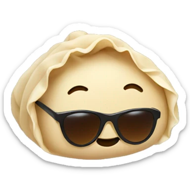 A dumpling with sunglasses on sticker