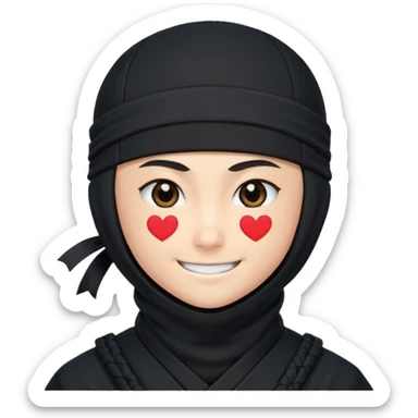 Ninja con ojos de corazón 😘 sticker