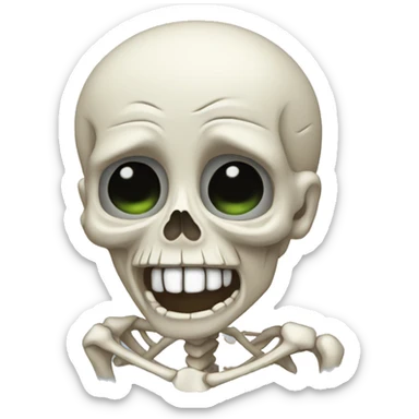 Crying skeleton sticker