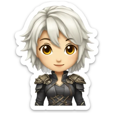 I want you to create an anime dragon chibi girl emote sticker