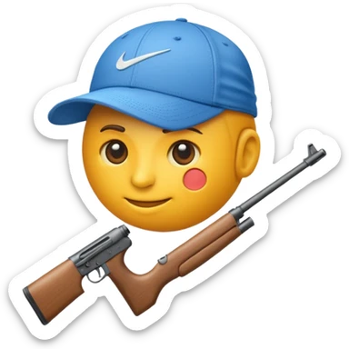 Emoji con arma y gorra Nike sticker