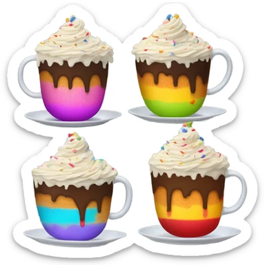 birthday cake turn into a cup of drink sticker