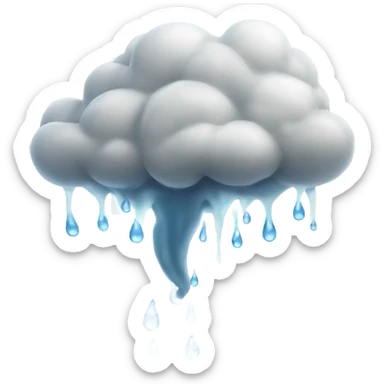 tornado with white liquid around it in droplets sticker