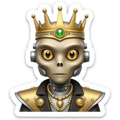alien king robot mix with ancient animals gangster sticker