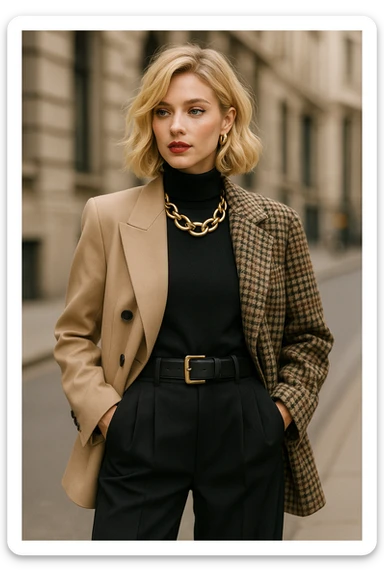 a lady with blond hair, distinct style 5 sticker