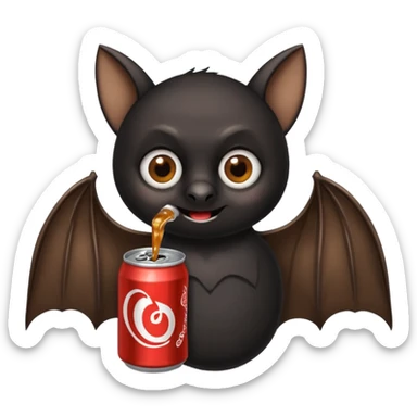 black bat drinkig soda sticker