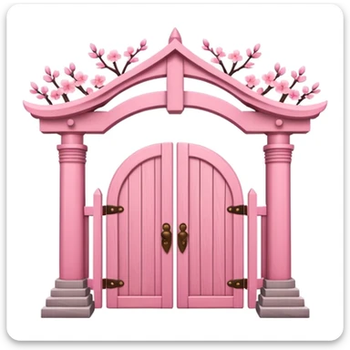 sakura heart with a temple gate sticker