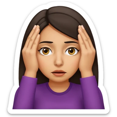 Nervous Latina woman peeking from behind fingers covering eyes  sticker