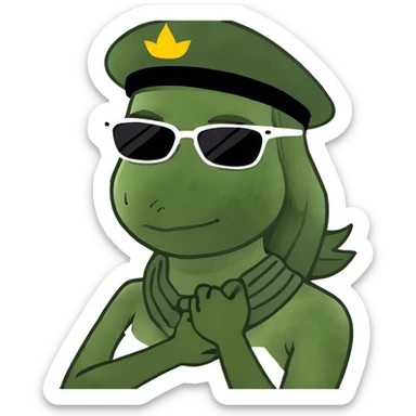 Woman with crossed hands on her neck sticker