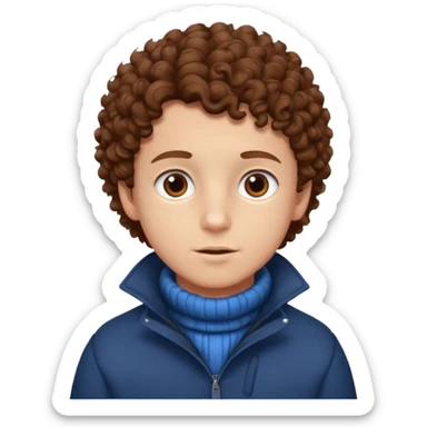 Boy with Brown Curly Hair – Brown curls, young face wearing winter clothes




 sticker
