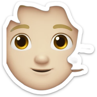 blond white girl hug white boy with black hair sticker