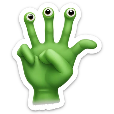 two fingers frog green hand sticker