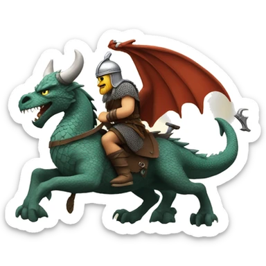 Viking riding a dragon sticker