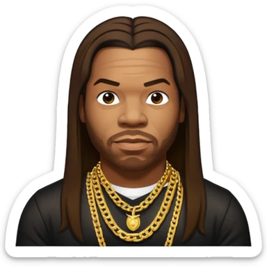 Busta Rhymes with dark brown long hair  sticker