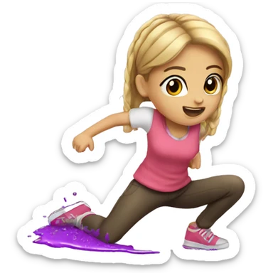 Girl doing a spilt sticker