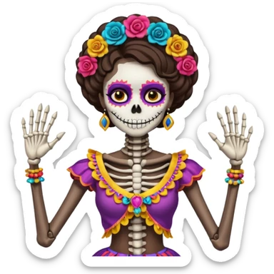 Mexican day of the dead- one female dancing skeleton  sticker