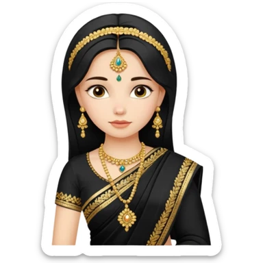 Russian girl in Indian blacksaree show full image sticker