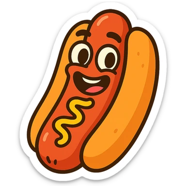 playful and appetizing hotdog sticker