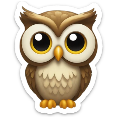 an owl with a plucked tail sticker