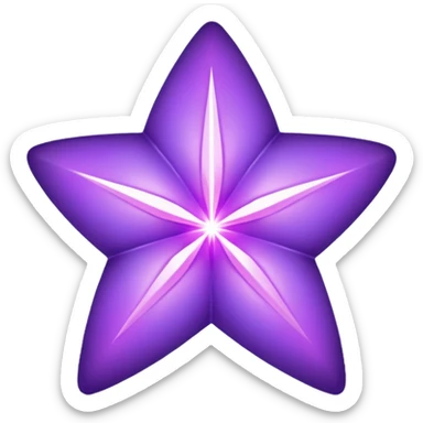 Purple void star that looks ethereal and only has four points sticker