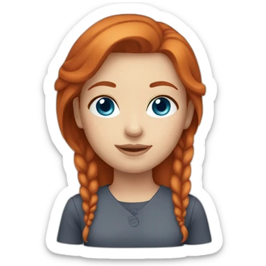 Redhead blue eyes female sticker