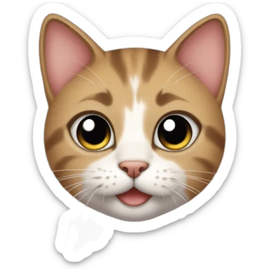 Cute cat looking at u with puppy face sticker