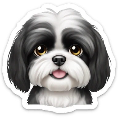 A black and white shih tzu puppy  sticker