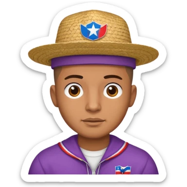 brown skin latino male with buzz cut wearing a wbc puerto rico hat sticker