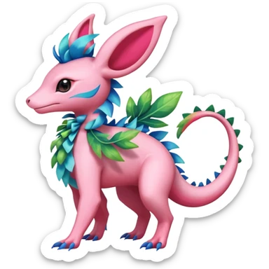 Shiny Exotic Salandit-Sylveon-Shaymin-Meganium-Hybrid-Creature sticker