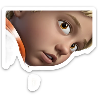 intense gaze of a boy sticker