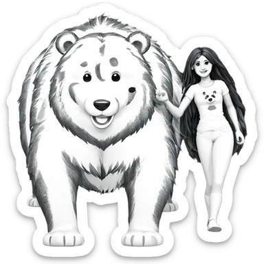 smiling girl with bear sticker