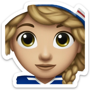 Girl green eyes New York Rangers jersey and cap sticker