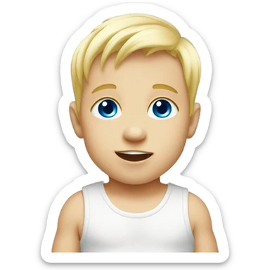 Blonde Baby boy with blue eyes  sticker