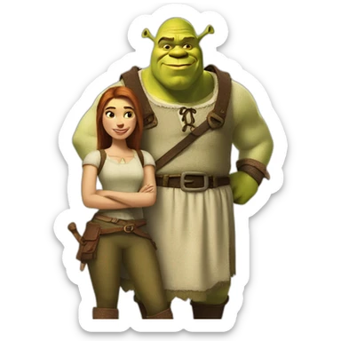 Shrek and fiona sticker