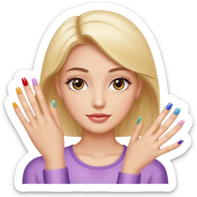 Nail with manicure sticker