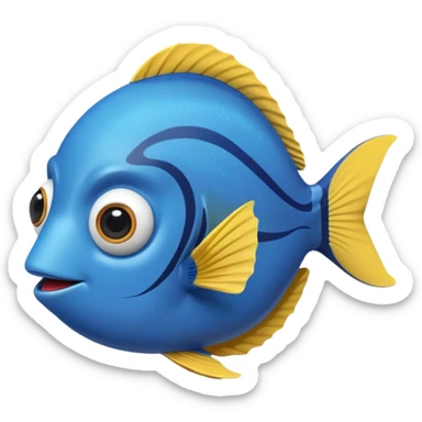 baby blue tang fish and a teddy bear sticker