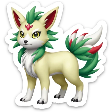 WereGarurumon-Shaymin-Meloetta-Renamon-Absol-fusion-hybrid-creature (full body) sticker