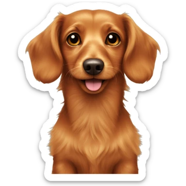 Scruffy ginger dachsund with dark brown eyes and brown eyelashes very cute  sticker