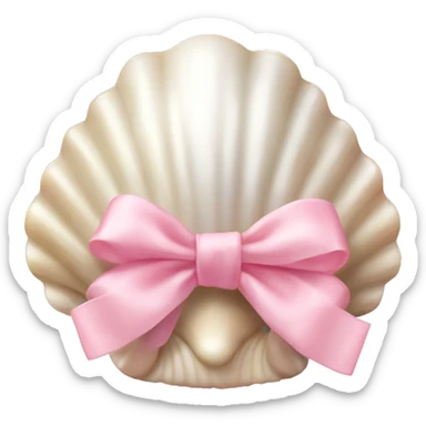 Pearl shell and light pink bow sticker