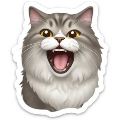 persian cat yawning sticker