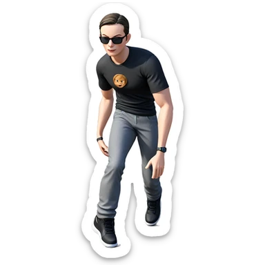 outdoor male in black attire sticker